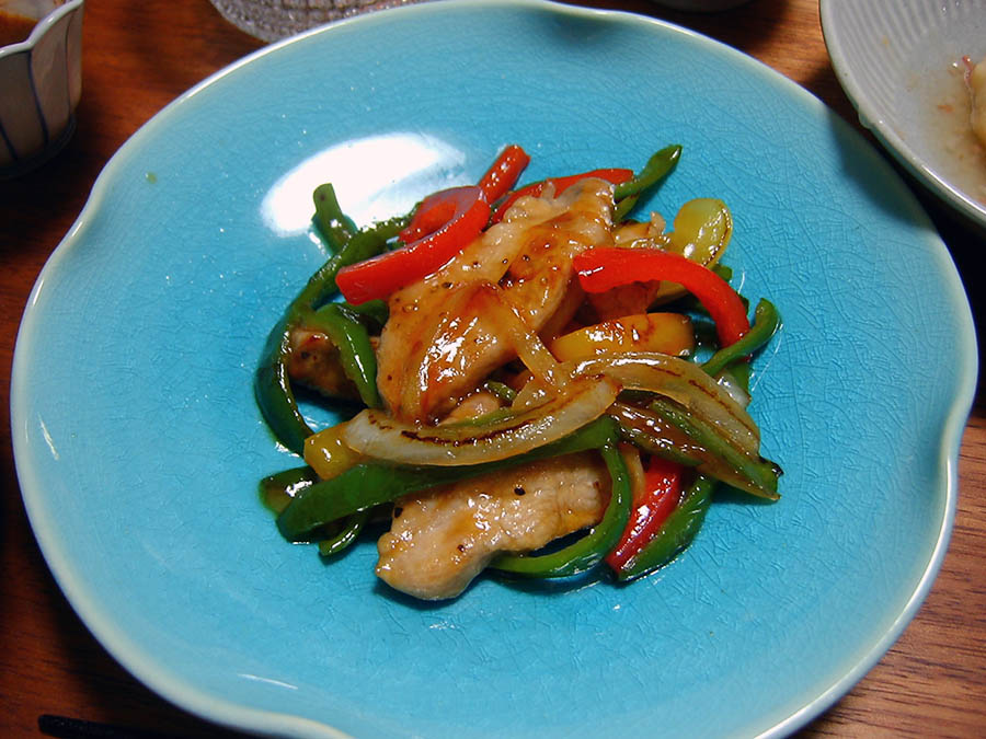 豚ヒレとカラフル野菜の甘酢炒め
