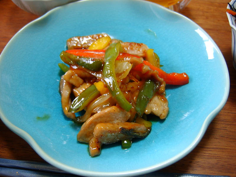 豚ヒレとカラフル野菜の甘酢炒め