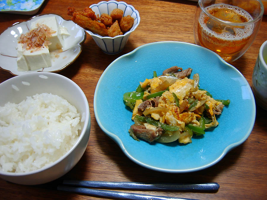 ふんわり卵の牛肉とピーマン中華炒め