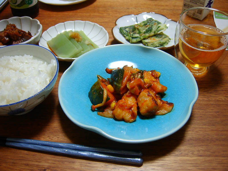 ほっこり南瓜と鶏肉のトマトソース炒め