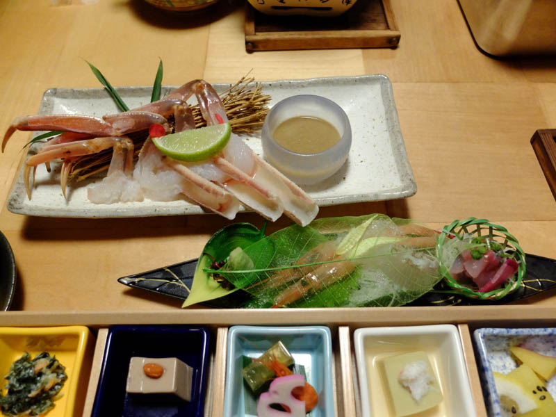 ホテルの旬の蟹会席料理