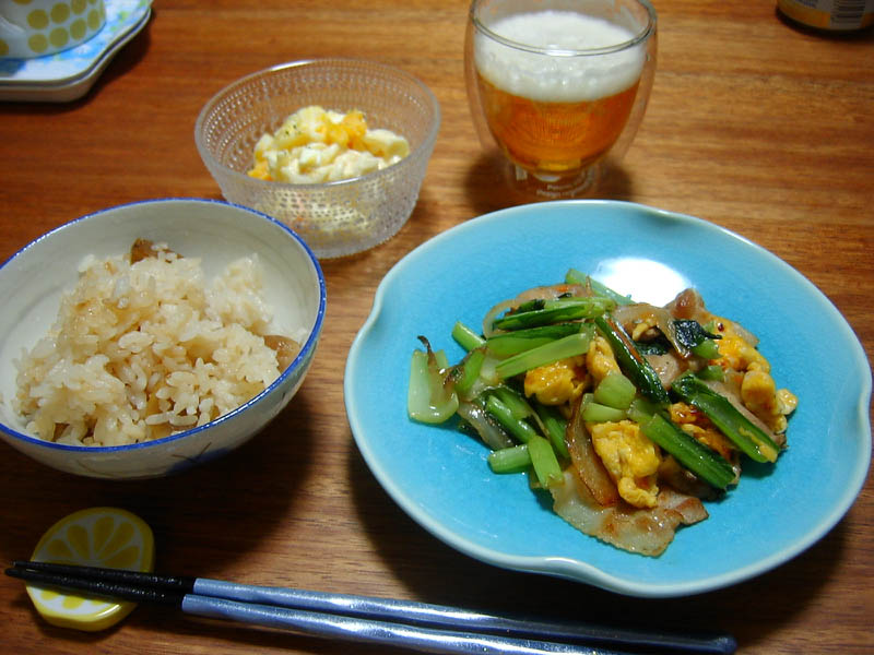 小松菜と豚肉に炒め物