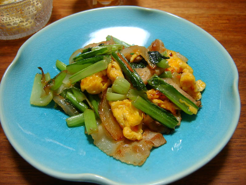 小松菜と豚肉に炒め物