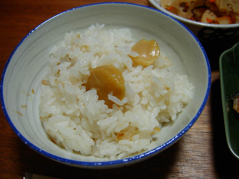 鮭のムニエルと栗ご飯