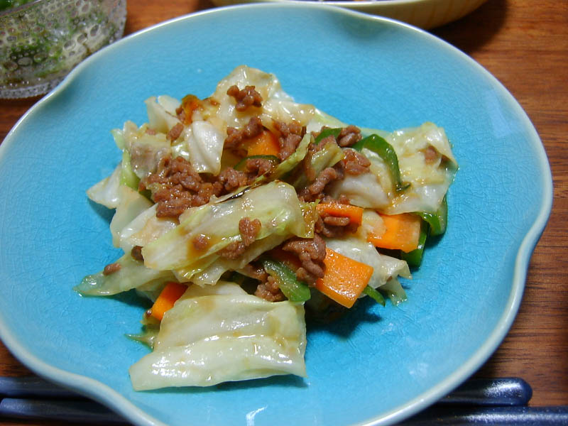 キャベツの肉みそ炒め