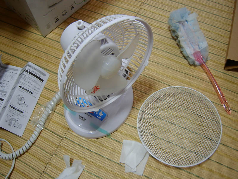 スタンド式扇風機を箱に