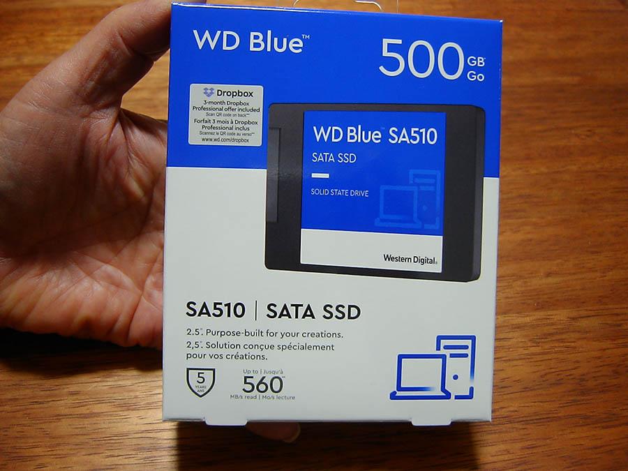 保証交換品のWD Blue SA510が届いた