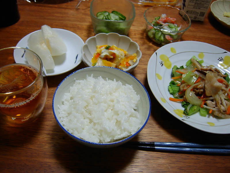 チンゲン菜の豚肉中華炒め