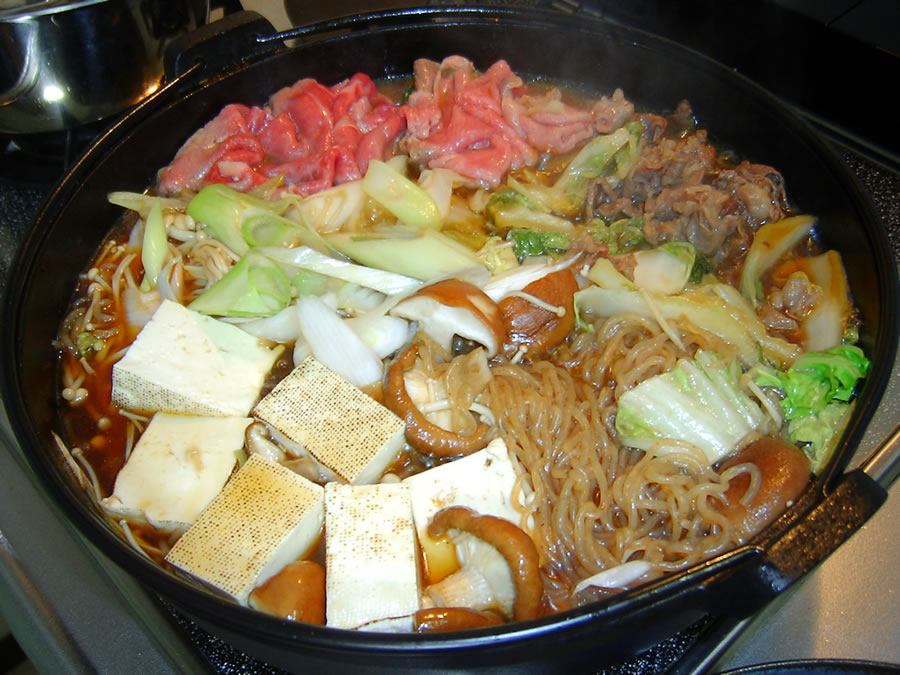 すき焼きとビール