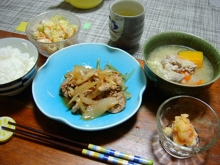 雑炊とサンドイッチ