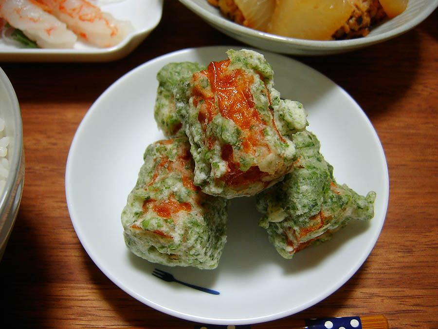 お造りとちくわの磯辺揚げ