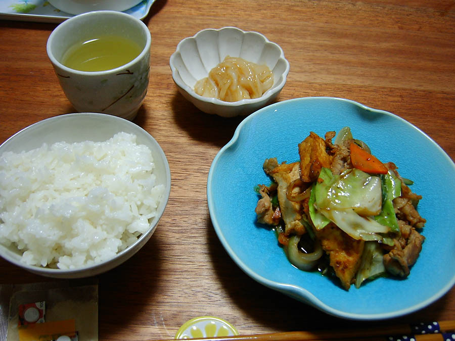 豚肉と厚あげのみそ炒め