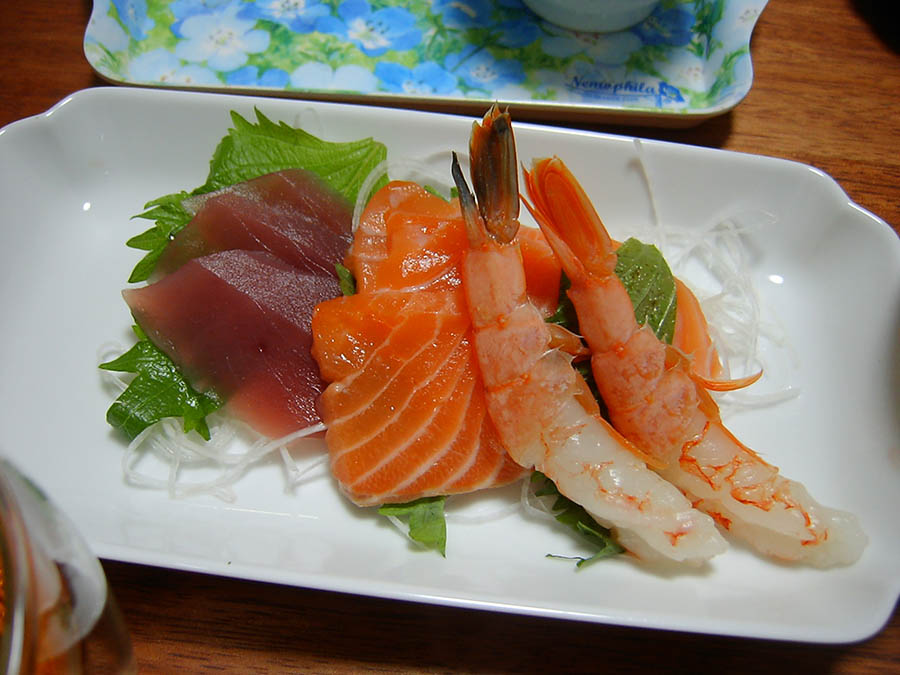 お造りとちくわの磯辺揚げ